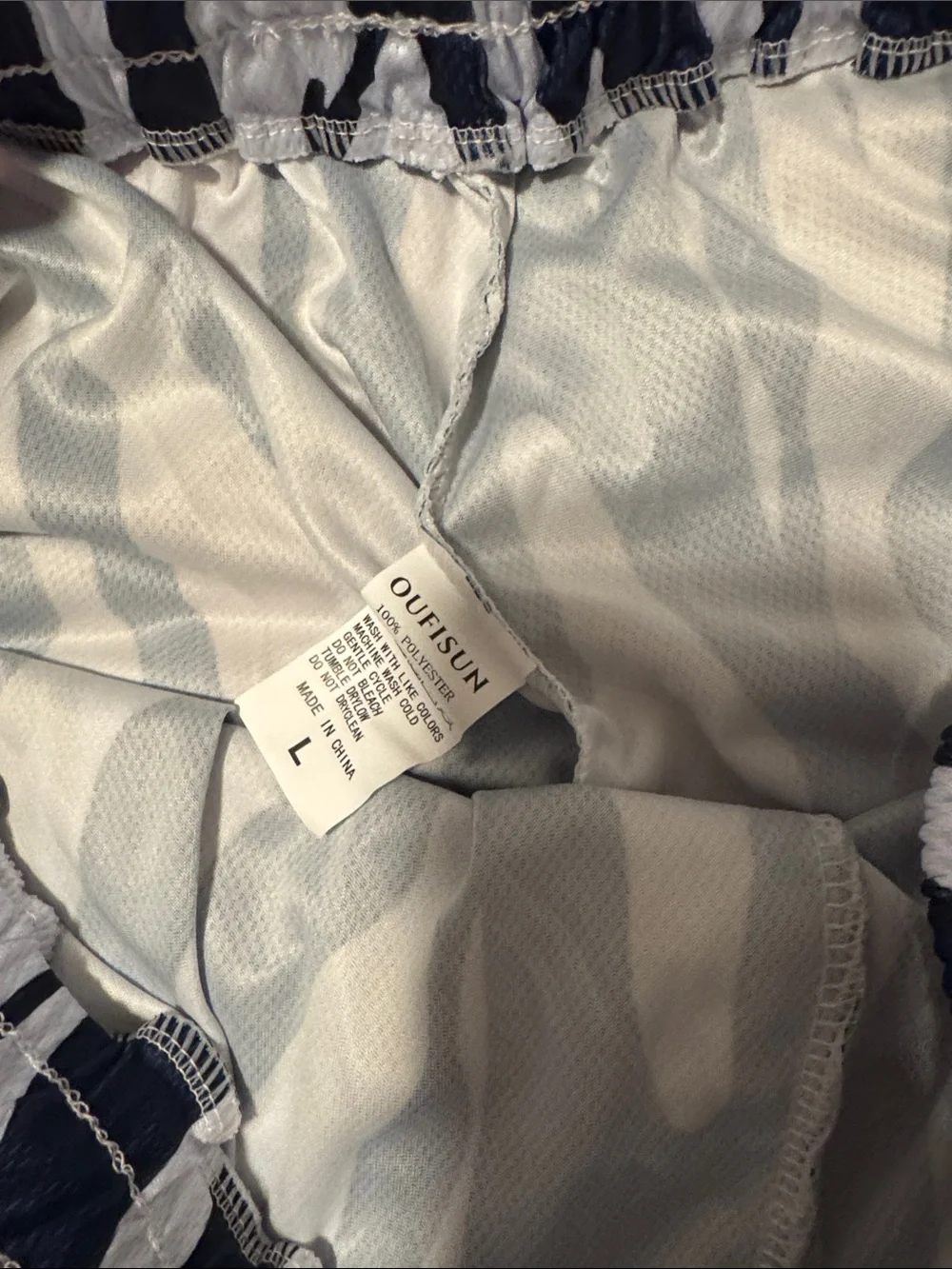 Men's Black & White Zebra-Print Swim Shorts